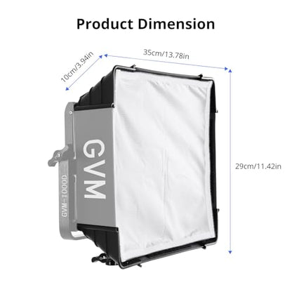 GVM Foldable Softbox with Diffusers/Honeycomb Grid, 2 Packs Softbox Lighting Kit Compatible with GVM 680RS/880RS/1000D RGB Video Light for YouTube/Portrait Photography/Product Shoots/Live Streaming