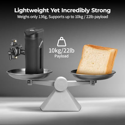 SmallRig Mini Side Handle with NATO Clamp & NATO Rail, for Left or Right Hand, Up and Down Adjustable, with Built-in Cold Shoe & Threaded Hole, Max. Load 10kg / 22lb - style: NATO with Rail