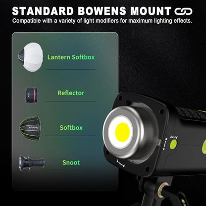 200W Bi-Color LED Video Light,COB Spotlight,310W Camera Light | Boost Mode to 310W,2700K-6500K LED Light for Photography & Video,46,000 Lux@1m,CRI96+/TLCI99+,Smart App Control,Bowens Mount - size: S200B