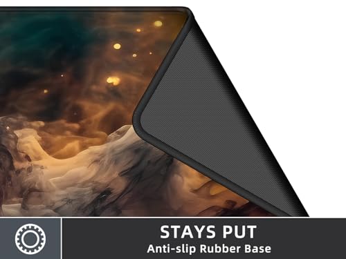 Rinaze Large Gaming Mouse Pad Desk Mat with Superior Micro-Weave Cloth, XXL Big Mousepad with Stitched Edges, Anti-Slip Desk Keyboard Pad for Gaming, Office and Home - color: Muted Colors