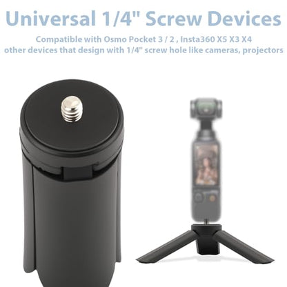 Mini Tripod for DJI OSMO Pocket 3/2 for Insta360 X5 X3 X4 Universal 1/4" Screw Portable Stand Mount Vlog Camera Desktop Tabletop Projector