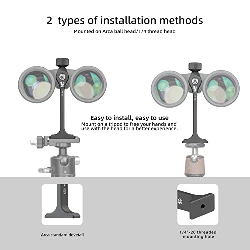Binocular Tripod Adapter, Binocular Mount 1/4 Inch Threading Mount Aluminium (s1)