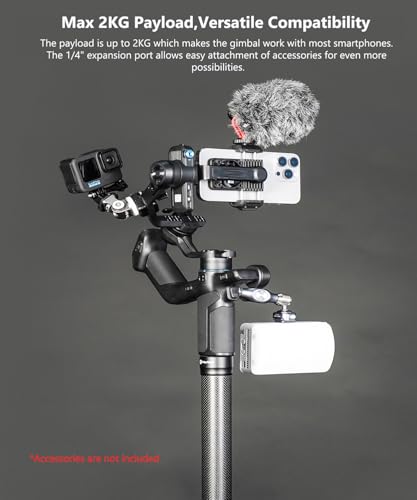 FeiyuTech Scorp Mini 3 Gimbal Stabilizer for Smartphone, 3-Axis Phone Gimbal Built-in AI Tracking Module, with Cooling Fan and Integrated Grip Design, Touch Screen, 2KG Payload for iPhone and Android