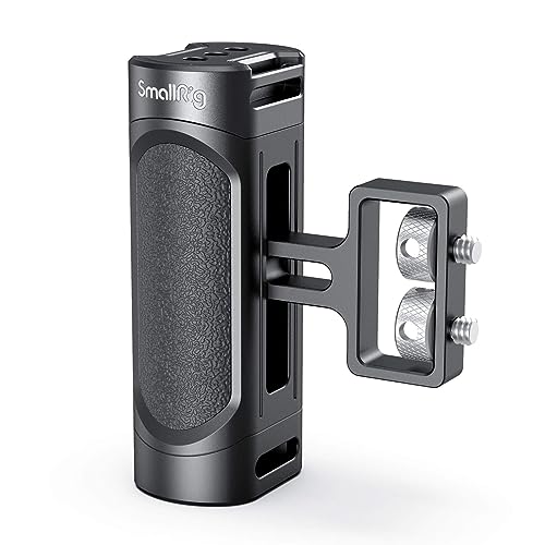 SMALLRIG Mini Side Handle Handgrip with Dual 1/4"-20 Screw Mount for Mirrorless Digital Camera DSLR Camera Small Camera Cage Built-in Wrench, Up and Down Adjustable - 2916 - style: 1/4"-20 Screws