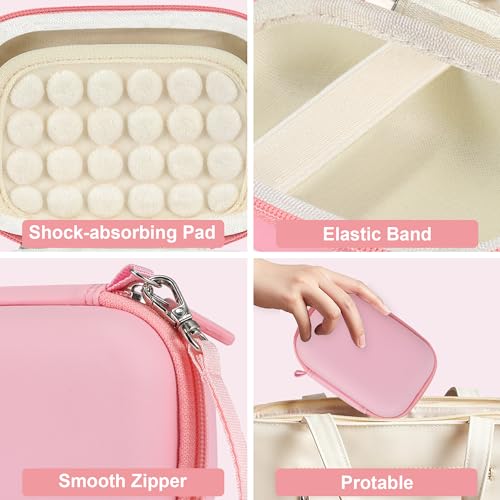 Leayjeen Hard EVA Camera Case Compatible with Canon PowerShot ELPH/IXUS, Kodak Pixpro FZ55/FZ45, Nikon Coolpix, Small Digital Camera, Shockproof Protective Camera Bag with Hand Strap-Pink(Case Only) - color: Pink