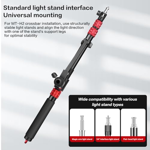 FreeSea Tripod Extension Arm & Boom Arm, 27.6–80.7 Inch Adjustable Stand | 27.6-80.7" Aluminum Alloy Heavy Duty w/ 4.4lbs Load, 90° Tilt & Extendable Tail for C Stand Photography