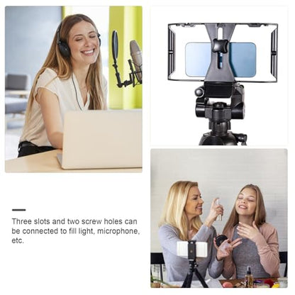 TEHAUX Smartphone Video Rig and Stabilizer Grip for Vlogging and Live Streaming, Handheld Phone Video Holder with Cold Shoe Mount for Filmmaking and Mobile Content Creators