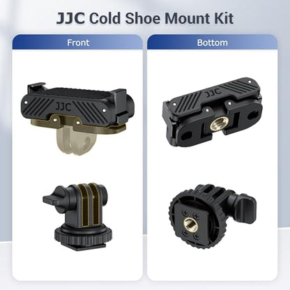 JJC Osmo Action 5 Cold Shoe Adapter Mount for DJI Osmo 360 Action 5 Pro 4 3 Accessories, 180° Angle Adjustable, Detachable Camera Monitor Mount w. 1/4 Screw Hole, Magnetic Quick Release Tripod Adapter - color: Hot Shoe/Cold Shoe Adapter
