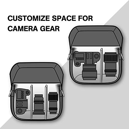 BAGSMART Canvas Crossbody Camera Bag with Rain Cover for Women Men, Black | SLR DSLR Camera Case, Compact Camera Shoulder Bag - color: 01-Black