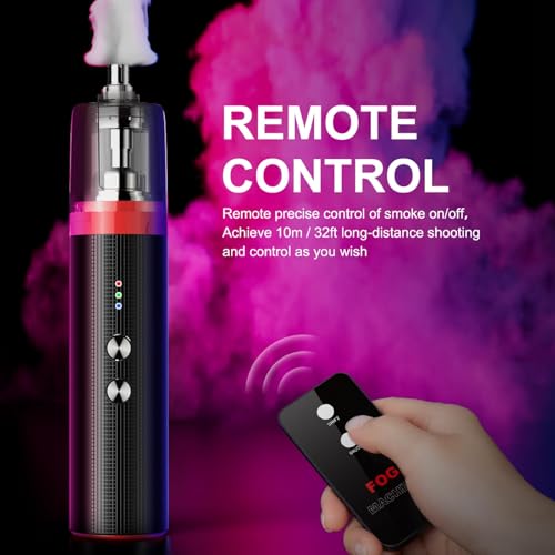 Portable Mini Fog Machine, 3 Adjustable Modes, Handheld Fog Machine with Remote Control Fogger for TikTok Live Streaming, Youtube Short Videos, Photography and Parties, Model Smoke L