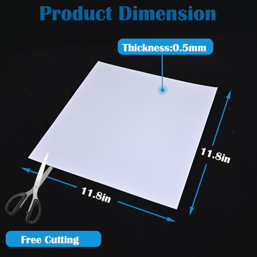 LED Light Diffuser Board Diffusion Cover Sheet Anti-Glare for Soften Ceiling Light LED Downlight, Spotlight, Led Panel, Track Light, 3 PCS (11.8x11.8x0.019in)
