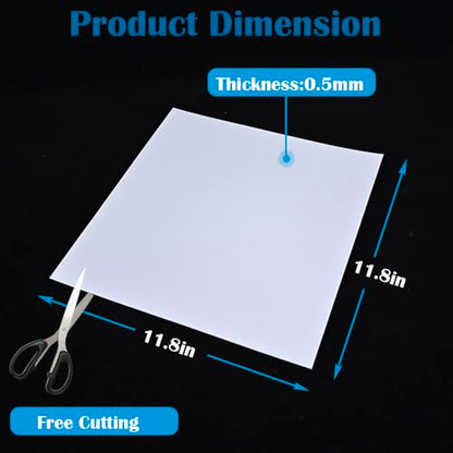 LED Light Diffuser Board Diffusion Cover Sheet Anti-Glare for Soften Ceiling Light LED Downlight, Spotlight, Led Panel, Track Light, 3 PCS (11.8x11.8x0.019in)