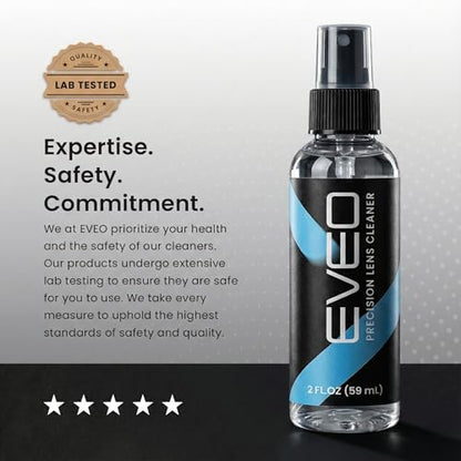 EVEO Eyeglass Cleaner Spray - No Streaks Technology with Microfiber Cleaning Cloth- Glasses Cleaning Kit - Glasses Cleaner Spray with Lens Cleaner Cloth - Screen & Eye Glasses Kit - 3 Pack - size: 6 Piece Set