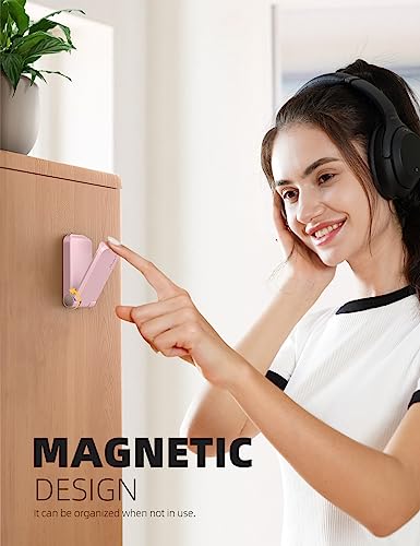Lamicall Headphone Stand, Sticky Headset Hanger - Adhesive Headphone Holder Hook Mount, Headset Stand Holder Clip Under Desk, Earphone Clamp for Airpods Max, HyperX, Sennheiser, Pink - style: Pink - One Pack
