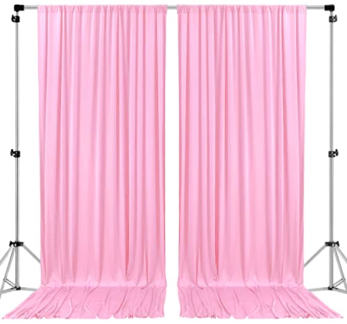 AK Trading DRAPE-5x10 Polyester Backdrop Drapes Curtains Panels with Rod Pockets, Pink, 10' x 10' - color: Pink, size: 60"W x 120"L (Pack of 2)