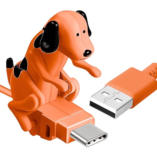 Funny Dog Fast Charger Cable - Dog Charging Cable,Portable Stray Dog Charging Cable,Dog Toy Smartphone USB Cable Charger,for iPhone Type-C Various Models Phones. - color: Orange, size: Type-C