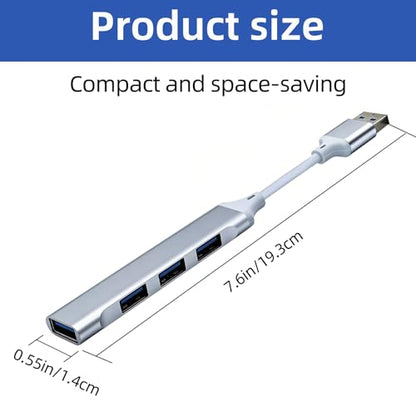 USB Extender Hub 4 Ports, USB Multiple Adapter Hub, USB A Splitter for Laptop, Xbox, Flash Drive, HDD, Console, Printer, Camera, Keyborad, Mouse and More
