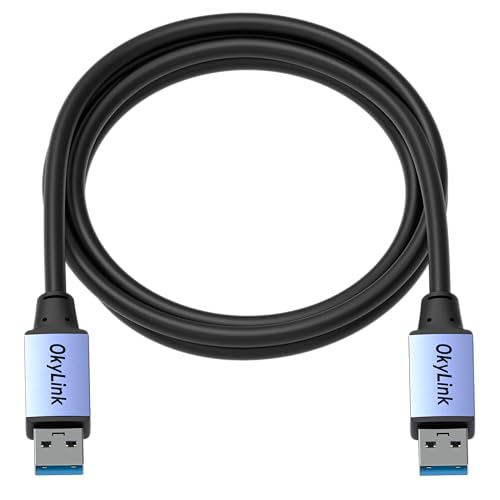 OkyLink USB 3.0/3.2 Gen 1 Data Cable A to A, Male to Male 5Gbps, 5ft | 1.5M, Aluminum Housing, for Barcode Scanner and POS System - color: USB3.0(5Gbps), size: 5ft (1.5m)