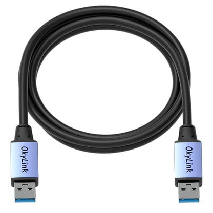OkyLink USB 3.0/3.2 Gen 1 Data Cable A to A, Male to Male 5Gbps, 5ft | 1.5M, Aluminum Housing, for Barcode Scanner and POS System - color: USB3.0(5Gbps), size: 5ft (1.5m)