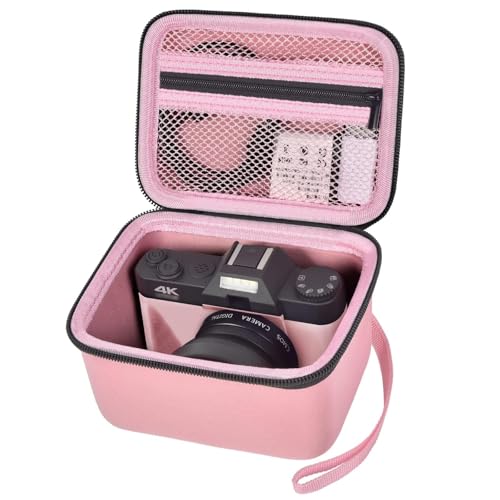Comecase Vlogging Camera Case Compatible with for Duluvulu/for VJIANGER/for JGIPL/for TEBNGIHNM 4K Digital Cameras for Youtube. Vlog Camera Carrying Storage for Lens and Other Accessories - Pink - color: Pink, size: M