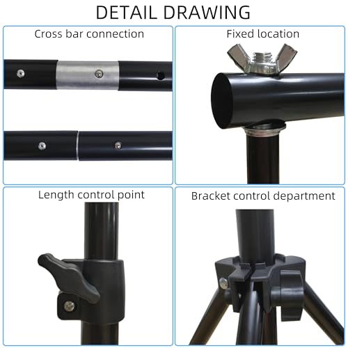Backdrop Stand 10x7ft(WxH) Photo Studio Background Stand Support System Backdrop Support Kit, for Photography, Advertising Display, Parties Decoration - size: 10x7ft(WxH)