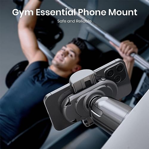 MiiKARE Gym Phone Holder - Magnetic, 360 Rotating, Home & Gym Essentials for All, Black - color: Black