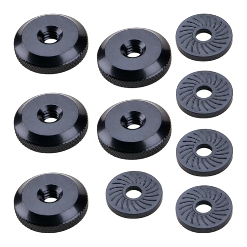 ZORZA 5Sets 1/4" Aluminum Thumb Nut and Anti-Slip Rubber Washers Set Universal Thumb Wheel Lock Nut Adapter for Secure Camera Mounting to Tripod