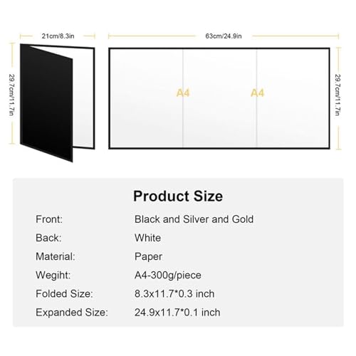 Meking 12" x 8" Light Reflector, 4 in 1 Photography Reflector Cardboard, Folding Light Diffuser Board for Food and Product Photography Lighting - White/Black/Glod/Silver - size: 1PCS 12x8"