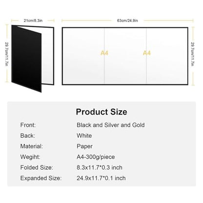 Meking 12" x 8" Light Reflector, 4 in 1 Photography Reflector Cardboard, Folding Light Diffuser Board for Food and Product Photography Lighting - White/Black/Glod/Silver - size: 1PCS 12x8"