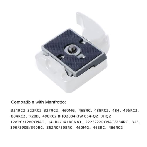 Quick Release Plate 1/4" Screw Compatible with Manfrotto 200PL-14 322RC2 324RC2 488RC2 496RC2 Camera Tripod Head (Pack of 2)