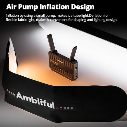 AMBITFUL GC12 12W Handheld LED Light, 2700K-6500K Bi-Color, CRI 95+, Inflatable 60cm Stick Light, Built-in 18.5Wh Battery 75min Run Time, N52 Magnets, TPU Waterproof for Outdoor Photography