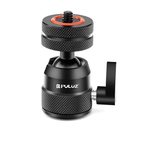 Mini Ball Head, Tripod Head with 1/4" hot Shoe, 360° Rotatable Ball Heads Camera Mount Adapter, Max Load 5.5lb 360° Swivel Tripod Ball Head, for DSLR Cameras, Tripods, Monopods, Camcorders