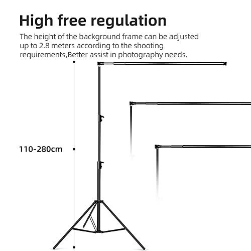 AMBITFUL Photo Backdrop Stand Kit, 9.19ft Support Stand with 9.8 x 19 ft Polyester Backdrop (Black/White/Green), Adjustable Background System for Portrait, Product Photography, Wedding, Video Shooting