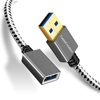 CableCreation Short USB 3.0 Extension Cable 1FT, USB 3.0 A Male to Female Extension Cable Extender Cord for VR, PlayStation, Keyboard, Printer, Space Gray 0.3M - size: 1FT, style: Straight