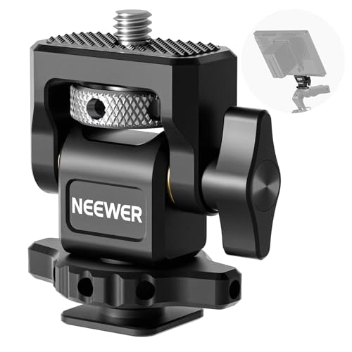 NEEWER Camera Monitor Mount with Cold Shoe, 1/4" Screw for 5" & 7" Field Monitor Compatible with Atomos Ninja V, 360° Swivel 180° Tilt Damping, MA002 - style: MA002 w/Cold Shoe