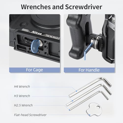 Nitze 36Pcs Camera Screws and Wrenches Storage Kit, with 1/4", 3/8", M2.5, M3, M4, M5 Screws, 3/8" to 1/4" Thread Adapters, Wrenches and Srcrewdriver, Easy to Carry - N74D