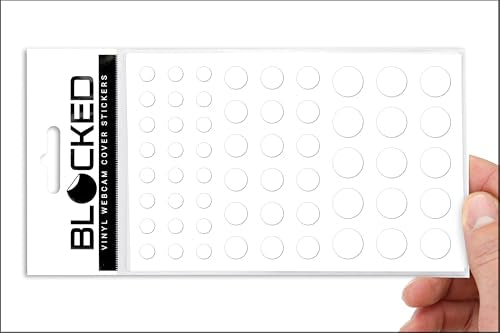 BLOCKED Original Vinyl Webcam Cover Stickers | Restickable & Stackable Privacy Covers | for All Camera-endable Devices | 3-Sizes | 57 White (Ultra Glossy) - color: White | Ultra-glossy