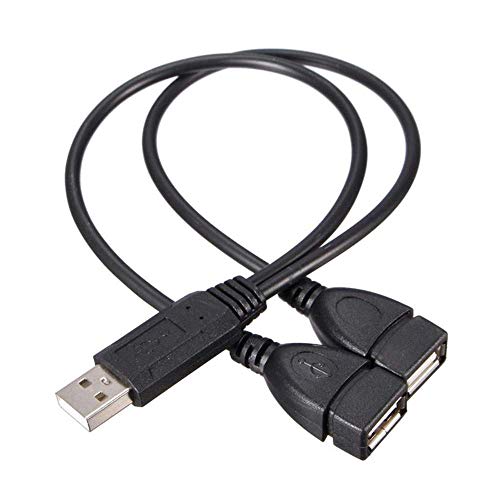 USB 2.0 Adapter, Dual USB Female Jack Y Splitter Charger Cable (2 Pack) for Laptop/Tablet/Smartphone Data Transmission/Charging
