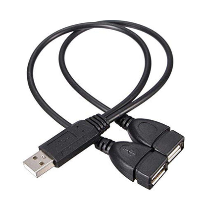 USB 2.0 Adapter, Dual USB Female Jack Y Splitter Charger Cable (2 Pack) for Laptop/Tablet/Smartphone Data Transmission/Charging