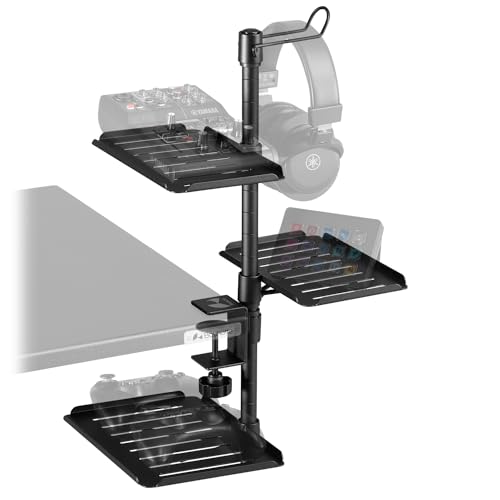 Bauhutte(バウヒュッテ) Bauhutte BHP-A220-BK Audio Interface Stand Under-Desk Headset Audio Mixer Storage Aftermarket, Black