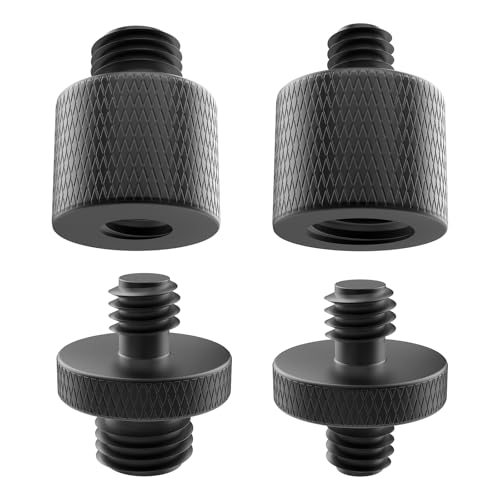 Camera Screws Mount Set, 1/4 Inch and 3/8 Inch Mic Screws Adapter with Male Threaded Screw Adapter for Camera Tripod Monopod Ballhead Flash Light Stand Shoulder Rig (4 Pieces) - size: Type A