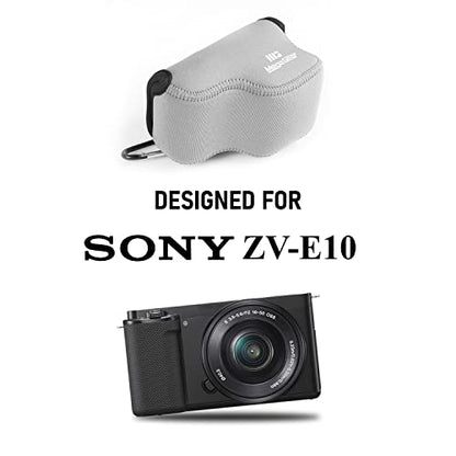 MegaGear MG2009 Ultra Light Neoprene Camera Case compatible with Sony ZV-E10 - Gray(16-50mm) - color: Gray