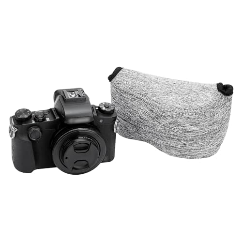 KIWIFOTOS Neoprene Camera Sleeve for Leica D-LUX 8 Sony ZV-E10 II A6400 | 6mm thick Neoprene Pouch for fits Camera≤4.7x2.9x3.4in. Anti Scratch. Touch-fastening flap. without strap - color: Neoprene Camera Case Gray