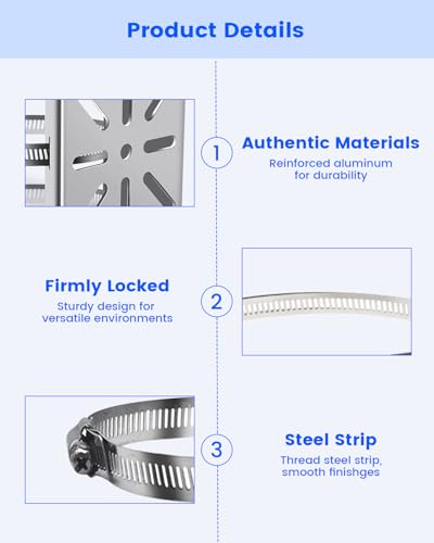Metal Universal Vertical Pole Mounting Bracket for Security Cameras, Stainless Steel Corner Adapter with 4 Loops, Metal Holder for CCTV Cameras - size: 1 Pack