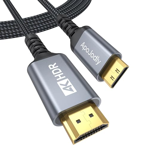 Mini HDMI to HDMI Cable 6FT, High Speed HDMI to Mini HDMI Cable for Portable Monitor 4K@60Hz HDMI Mini 2.0 Cord 2K,1080P, HDR Compatible with Camera, Camcorder, Laptop, HDTV, Graphics