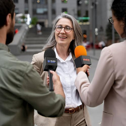 TONOR Handheld Adaptor for Interview Mic, Wireless Microphone Handle for Lavalier, Compatible with Rode, DJI and All Lav Mic, Microfono Stand with Flag Station, Foam, Rig for Vlogging, Reports, TP20 - style: 1 Pack