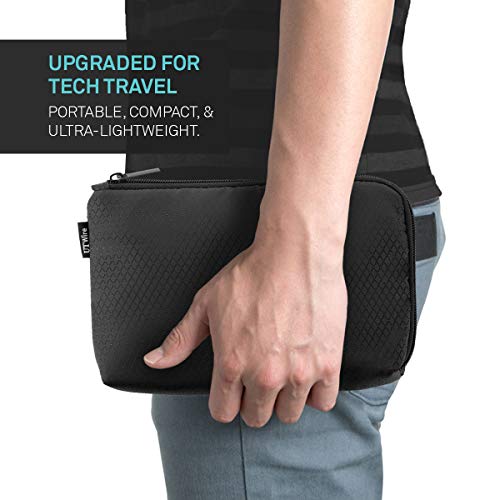 UT Wire Pocket Travel Lightweight Organizer Case with Zipper for Charger, Cable, Power Bank, Flash Memory Accessories Holder in Black 1-Pack - size: 1 Pack