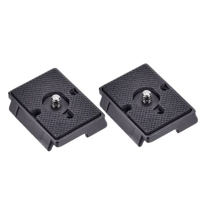 323 Quick Release Plate 1/4" Screw Tripod Camera Compatible for Manfrotto 200pl-14 RC2 Camera Tripod Ball Head 2PCS,Black - color: Black