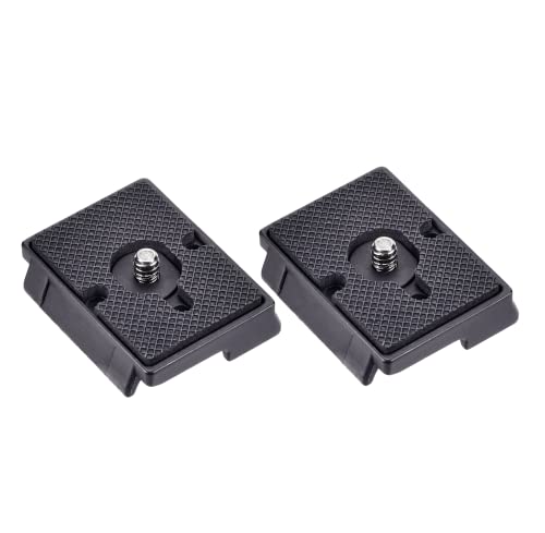 323 Quick Release Plate 1/4" Screw Tripod Camera Compatible for Manfrotto 200pl-14 RC2 Camera Tripod Ball Head 2PCS,Black - color: Black