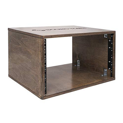 Sound Town DIY 6U Studio Rack with Solid Baltic Birch Plywood, Weathered Brown (SDRK-Y6B) - color: Weathered Brown, size: 6U